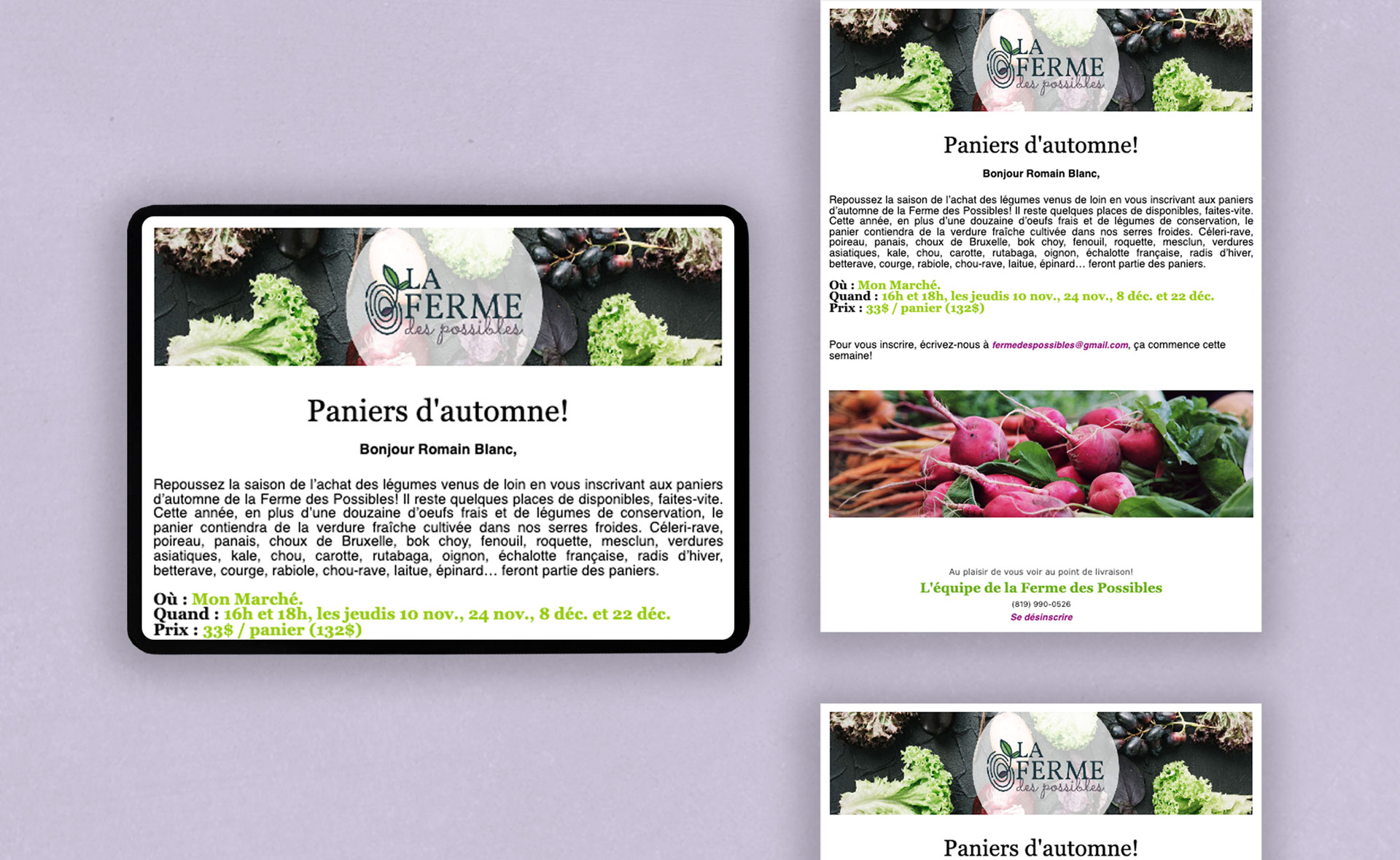 ferme des possibles infolettre