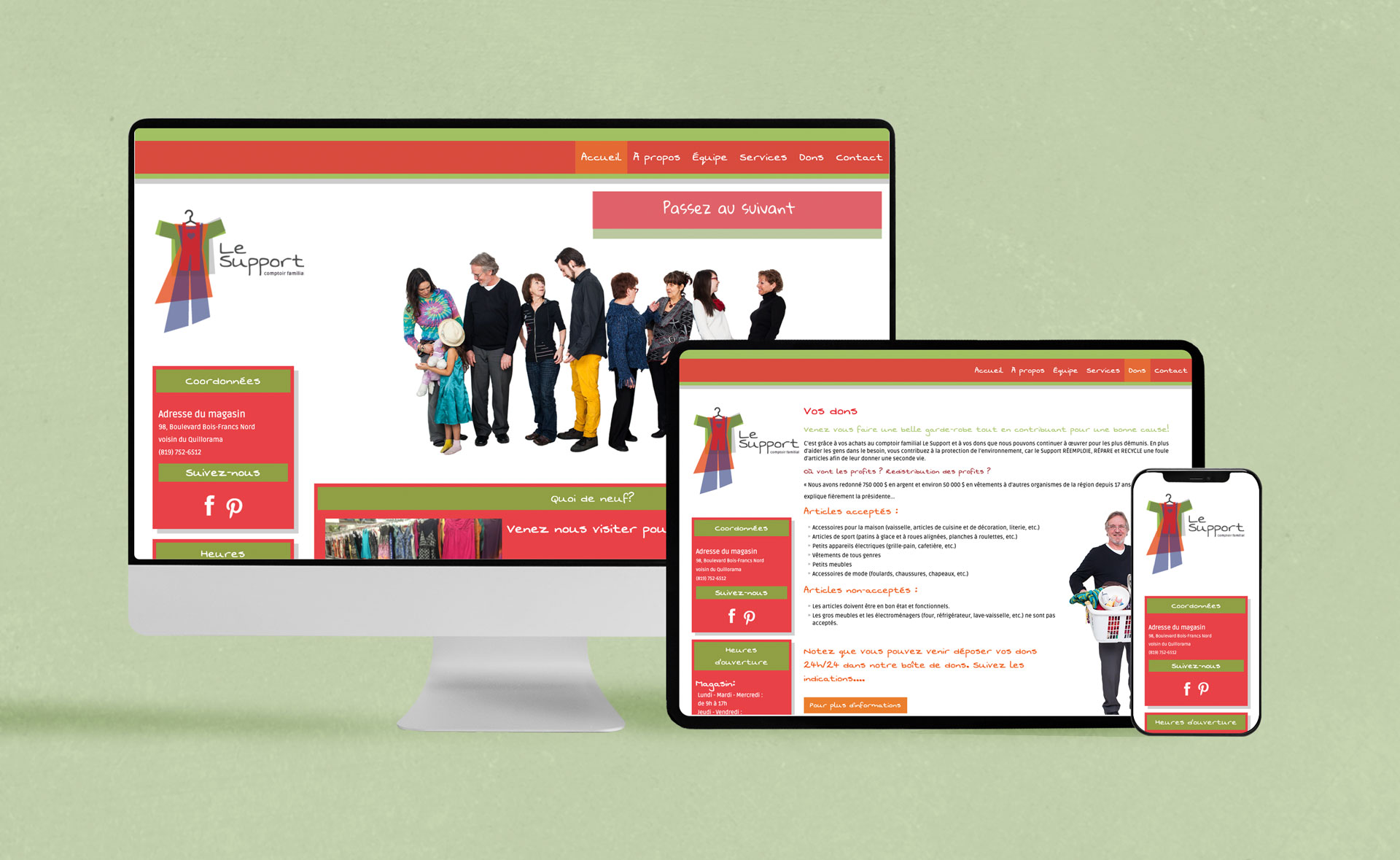 le support site web